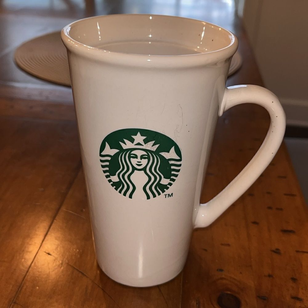 Starbucks Limited edition 2012 tall 16 oz Siren White Ceramic Coffee Cup Mug